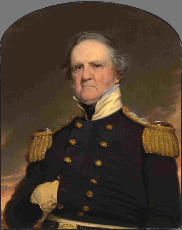General Winfield Scott. Scott was a member of Virginia bar and had served as a judge advocate. In 1847, he established a system of military tribunals to prosecute Mexicans and American troops in occupied areas of Mexico for conduct not triable by courts-martial under the then-existing Articles of War. (Credit: National Portrait Gallery, Smithsonian Institution)